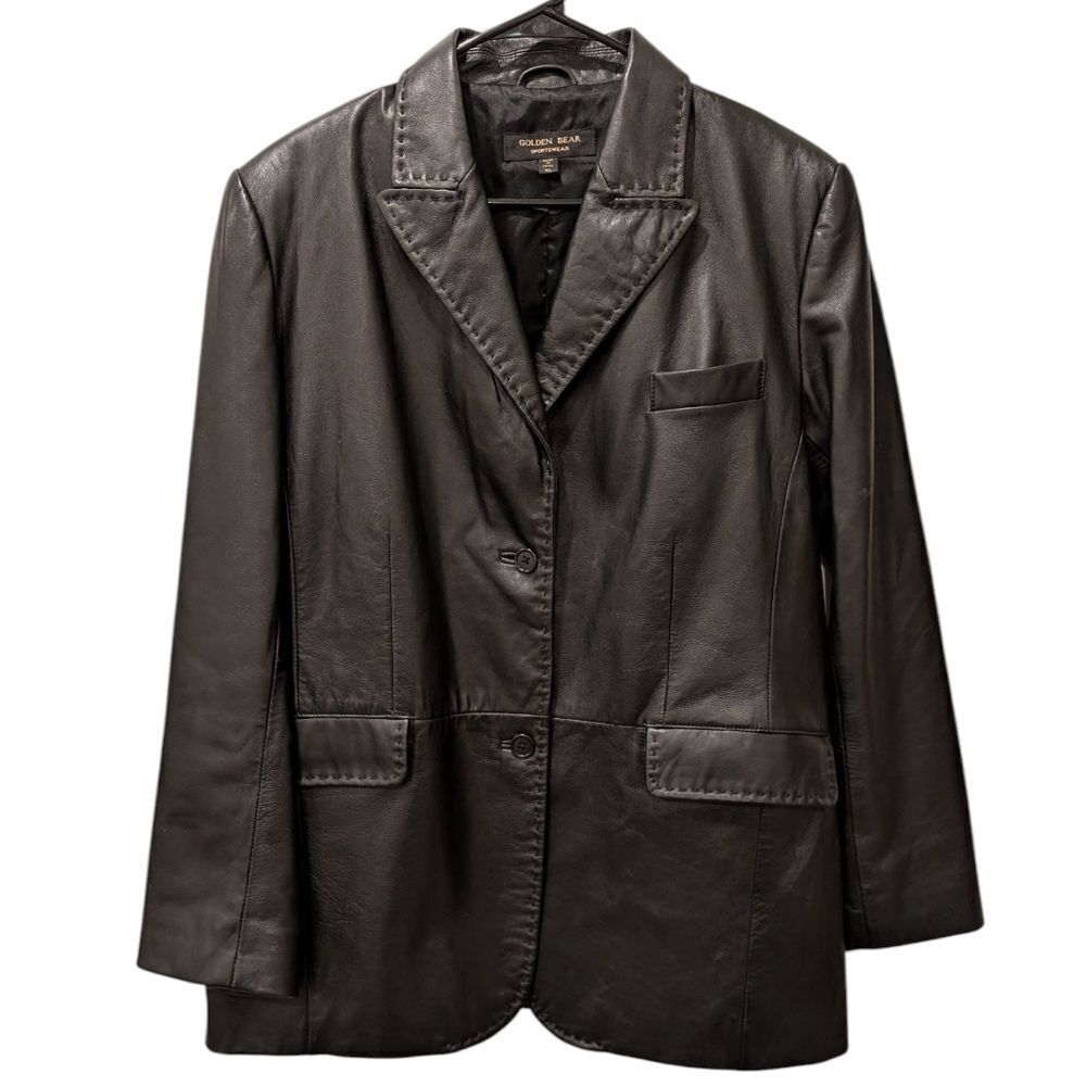 Golden Bear Sportswear Women's XL Genuine Leather Jacket in Black